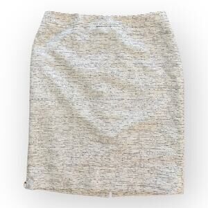 Unbranded White with Navy‎ detail Tweed lined pencil skirt Size 12